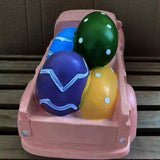 Maxbell Easter Truck with Dinosaur Eggs Pink Easter Ornament for Mantel Kitchen Home