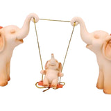 Maxbell Elephant Figurine Modern Cartoon Decorative Figurine for Shelf Desk Entrance Pink