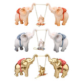 Maxbell Elephant Figurine Modern Cartoon Decorative Figurine for Shelf Desk Entrance Pink