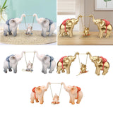 Maxbell Elephant Figurine Modern Cartoon Decorative Figurine for Shelf Desk Entrance Pink