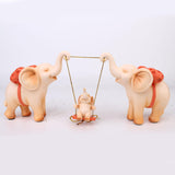 Maxbell Elephant Figurine Modern Cartoon Decorative Figurine for Shelf Desk Entrance Pink