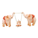Maxbell Elephant Figurine Modern Cartoon Decorative Figurine for Shelf Desk Entrance Pink