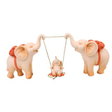 Maxbell Elephant Figurine Modern Cartoon Decorative Figurine for Shelf Desk Entrance Pink