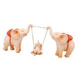 Maxbell Elephant Figurine Modern Cartoon Decorative Figurine for Shelf Desk Entrance Pink