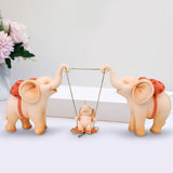 Maxbell Elephant Figurine Modern Cartoon Decorative Figurine for Shelf Desk Entrance Pink