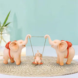 Maxbell Elephant Figurine Modern Cartoon Decorative Figurine for Shelf Desk Entrance Pink
