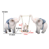 Maxbell Elephant Figurine Modern Cartoon Decorative Figurine for Shelf Desk Entrance Blue