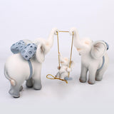 Maxbell Elephant Figurine Modern Cartoon Decorative Figurine for Shelf Desk Entrance Blue