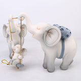 Maxbell Elephant Figurine Modern Cartoon Decorative Figurine for Shelf Desk Entrance Blue