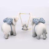 Maxbell Elephant Figurine Modern Cartoon Decorative Figurine for Shelf Desk Entrance Blue