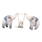 Maxbell Elephant Figurine Modern Cartoon Decorative Figurine for Shelf Desk Entrance Blue