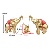 Maxbell Elephant Figurine Modern Cartoon Decorative Figurine for Shelf Desk Entrance Gold