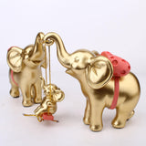 Maxbell Elephant Figurine Modern Cartoon Decorative Figurine for Shelf Desk Entrance Gold