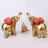 Maxbell Elephant Figurine Modern Cartoon Decorative Figurine for Shelf Desk Entrance Gold