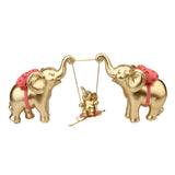Maxbell Elephant Figurine Modern Cartoon Decorative Figurine for Shelf Desk Entrance Gold