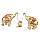 Maxbell Elephant Figurine Modern Cartoon Decorative Figurine for Shelf Desk Entrance Gold