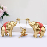 Maxbell Elephant Figurine Modern Cartoon Decorative Figurine for Shelf Desk Entrance Gold