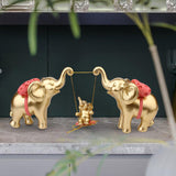 Maxbell Elephant Figurine Modern Cartoon Decorative Figurine for Shelf Desk Entrance Gold