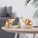 Maxbell Elephant Figurine Modern Cartoon Decorative Figurine for Shelf Desk Entrance Gold