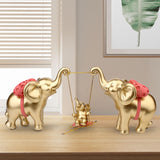 Maxbell Elephant Figurine Modern Cartoon Decorative Figurine for Shelf Desk Entrance Gold