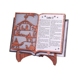 Maxbell 3D Christmas Wooden Nativity Book Creative Ornament for Indoor Home Tabletop