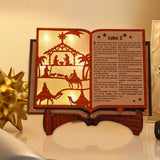 Maxbell 3D Christmas Wooden Nativity Book Creative Ornament for Indoor Home Tabletop