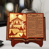 Maxbell 3D Christmas Wooden Nativity Book Creative Ornament for Indoor Home Tabletop