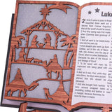 Maxbell 3D Christmas Wooden Nativity Book Creative Ornament for Indoor Home Tabletop