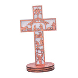 Maxbell 3D Christmas Wooden Nativity Scene Ornament Creative for Fireplace Desk Home