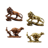 Maxbell Desk Lion Statue Modern Lion Miniature Figurine for Farmhouse Office Desktop Brown