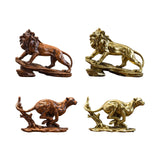 Maxbell Desk Lion Statue Modern Lion Miniature Figurine for Farmhouse Office Desktop Brown