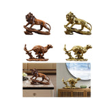 Maxbell Desk Lion Statue Modern Lion Miniature Figurine for Farmhouse Office Desktop Brown