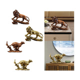 Maxbell Desk Lion Statue Modern Lion Miniature Figurine for Farmhouse Office Desktop Brown