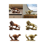 Maxbell Desk Lion Statue Modern Lion Miniature Figurine for Farmhouse Office Desktop Brown