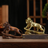 Maxbell Desk Lion Statue Modern Lion Miniature Figurine for Farmhouse Office Desktop Brown