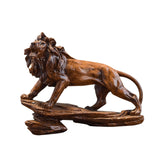 Maxbell Desk Lion Statue Modern Lion Miniature Figurine for Farmhouse Office Desktop Brown