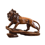 Maxbell Desk Lion Statue Modern Lion Miniature Figurine for Farmhouse Office Desktop Brown
