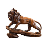 Maxbell Desk Lion Statue Modern Lion Miniature Figurine for Farmhouse Office Desktop Brown