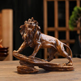 Maxbell Desk Lion Statue Modern Lion Miniature Figurine for Farmhouse Office Desktop Brown