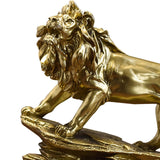 Maxbell Desk Lion Statue Modern Lion Miniature Figurine for Farmhouse Office Desktop Gold
