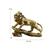 Maxbell Desk Lion Statue Modern Lion Miniature Figurine for Farmhouse Office Desktop Gold