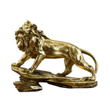 Maxbell Desk Lion Statue Modern Lion Miniature Figurine for Farmhouse Office Desktop Gold