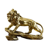 Maxbell Desk Lion Statue Modern Lion Miniature Figurine for Farmhouse Office Desktop Gold