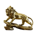 Maxbell Desk Lion Statue Modern Lion Miniature Figurine for Farmhouse Office Desktop Gold