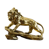 Maxbell Desk Lion Statue Modern Lion Miniature Figurine for Farmhouse Office Desktop Gold