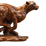 Maxbell Desk Leopard Statue Resin Leopard Figurine for Living Room Bedroom Brown