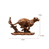 Maxbell Desk Leopard Statue Resin Leopard Figurine for Living Room Bedroom Brown