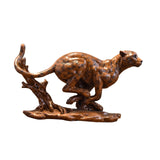 Maxbell Desk Leopard Statue Resin Leopard Figurine for Living Room Bedroom Brown