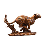 Maxbell Desk Leopard Statue Resin Leopard Figurine for Living Room Bedroom Brown