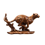 Maxbell Desk Leopard Statue Resin Leopard Figurine for Living Room Bedroom Brown